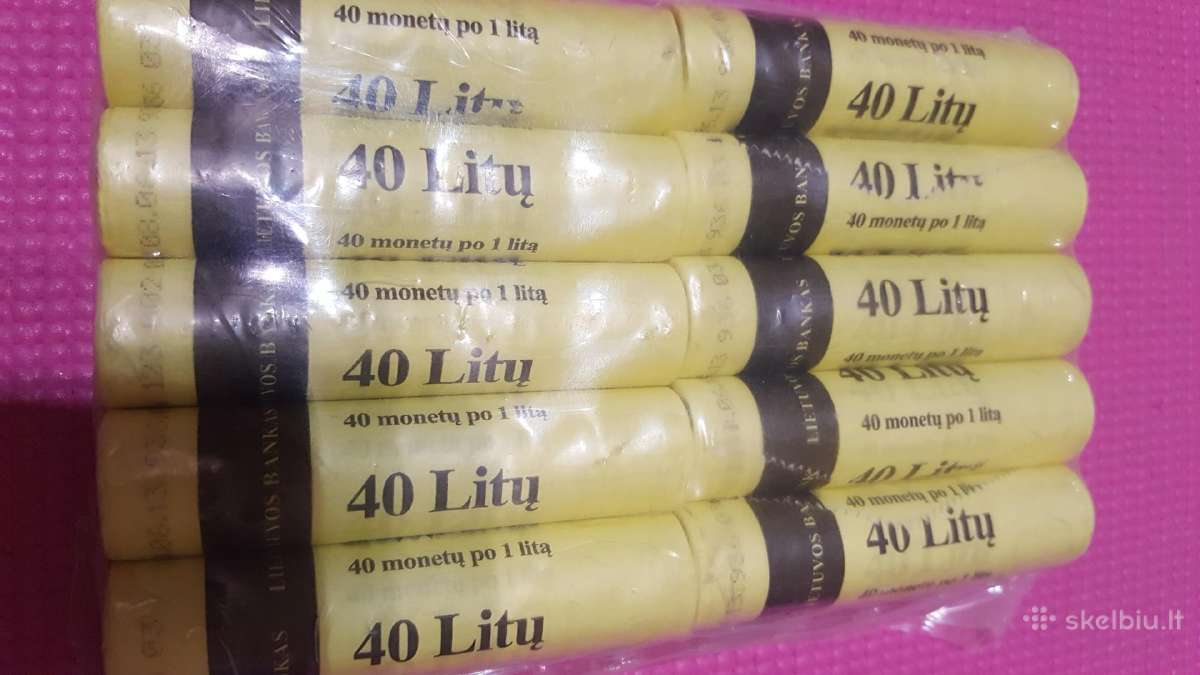Litų ir eurų monetos ritinėliuose - nuotraukos Nr. 7
