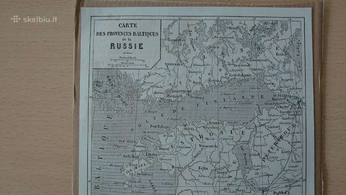 1865 m. Rusijos Baltijos provincijų žemėlapis - nuotraukos Nr. 3