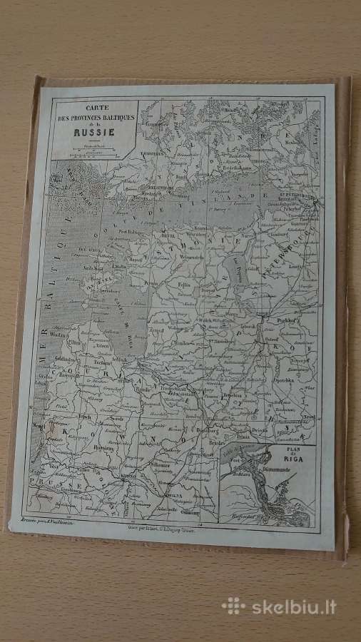 1865 m. Rusijos Baltijos provincijų žemėlapis - nuotraukos Nr. 5