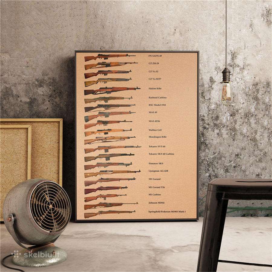 Laminuoti plakatai -militaristinė tematika,ginklai - nuotraukos Nr. 6