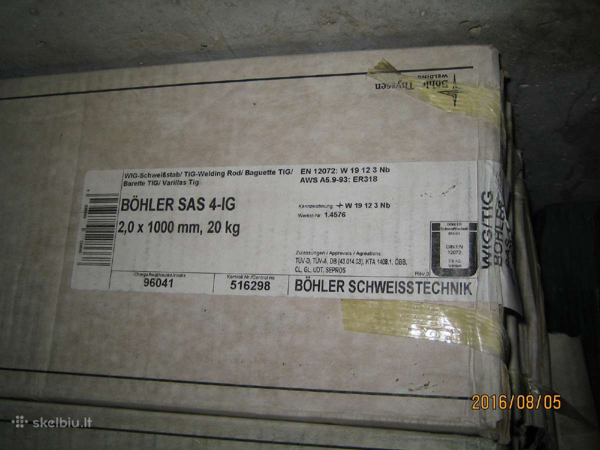 5 kg. Er318 Nerud.plienui suvirin strypeliai, 2 mm - nuotraukos Nr. 8