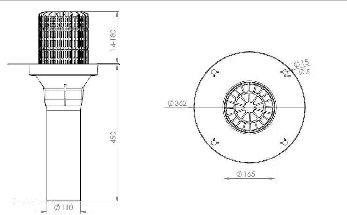 Pvc dangos įlaja 110 mm - nuotraukos Nr. 4