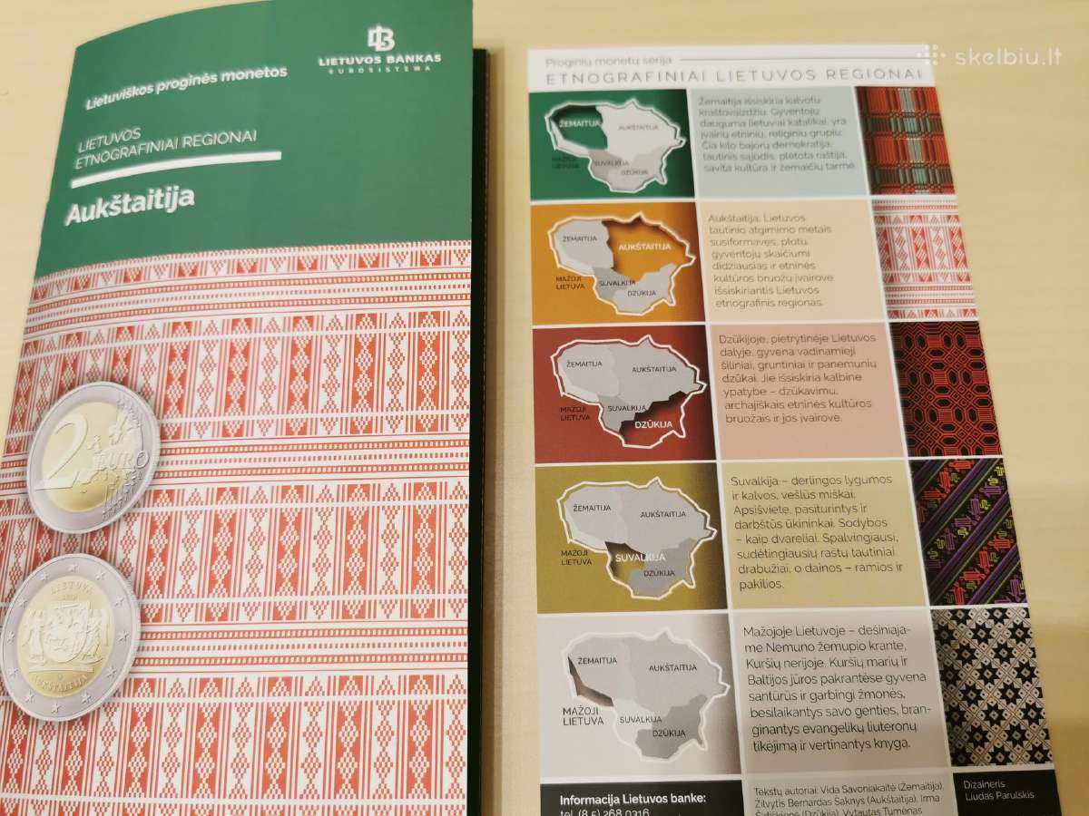 2 eurų Aukštaitijai skirtų monetų lankstinukai ! - nuotraukos Nr. 3