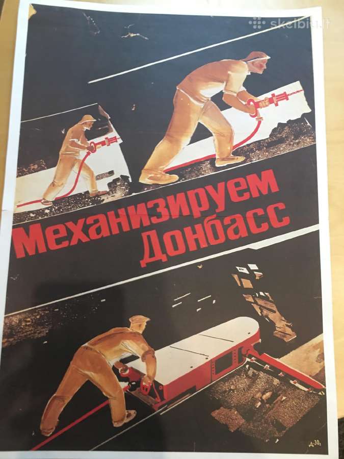 Sovietiniai propagandos plakatai 57x 41 cm - nuotraukos Nr. 7