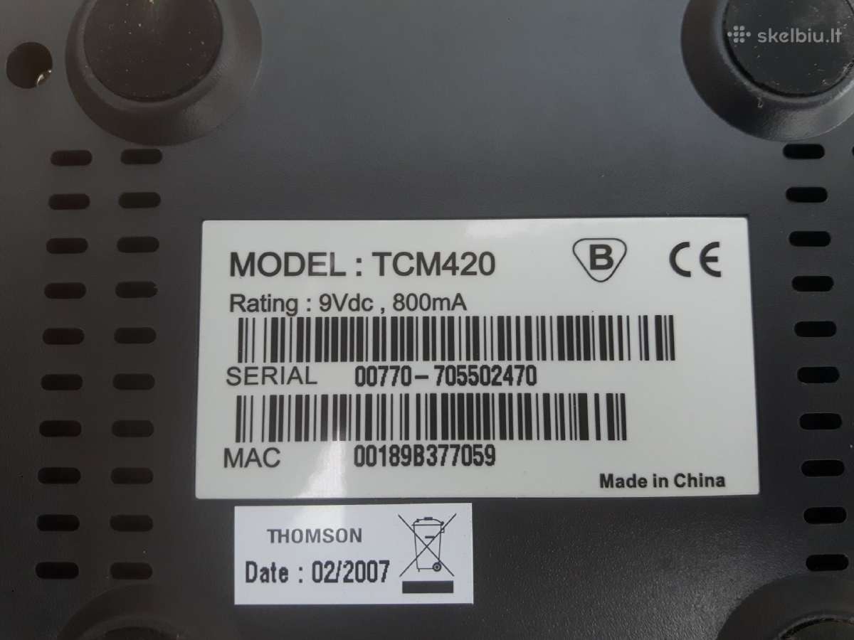 Kabelinio interneto modemas Thomson - nuotraukos Nr. 4