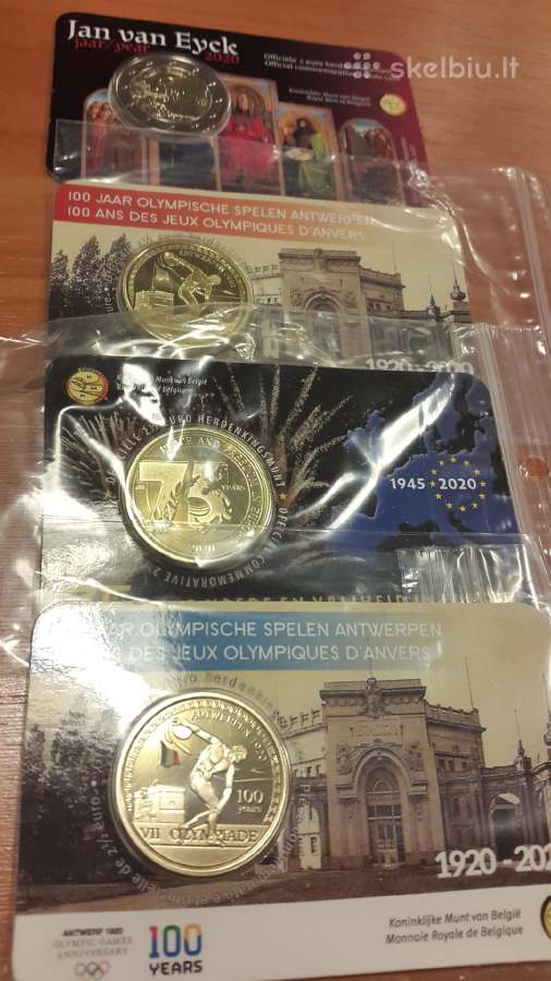 2020 m.belgijos 2 eur ir 2,5 eurų monetos