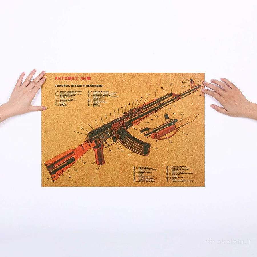Ginklų,technikos militaristinai laminuoti plakatai - nuotraukos Nr. 3