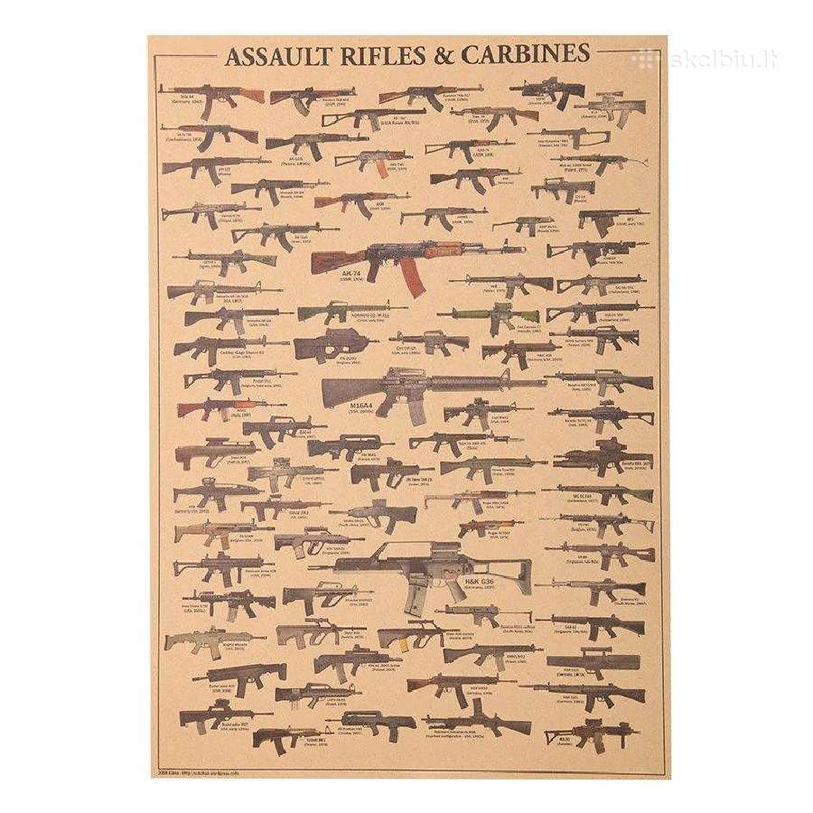 Ginklų,technikos militaristinai laminuoti plakatai - nuotraukos Nr. 5