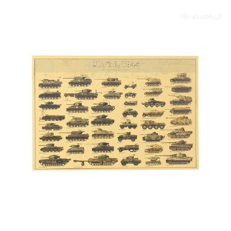 Ginklų,technikos militaristinai laminuoti plakatai - nuotraukos Nr. 13