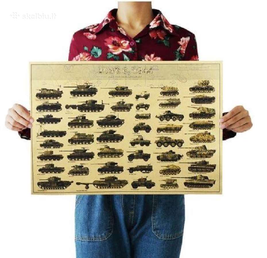 Ginklų,technikos militaristinai laminuoti plakatai - nuotraukos Nr. 14