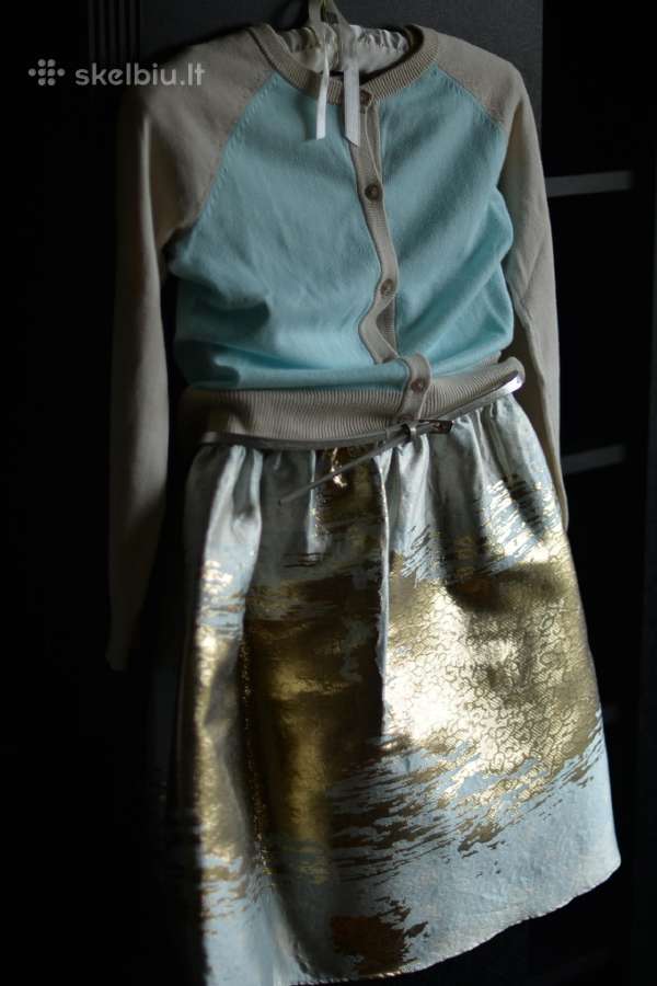 Us Angels Cap Sleeve Metallic Brocade Dress 12m. - nuotraukos Nr. 3