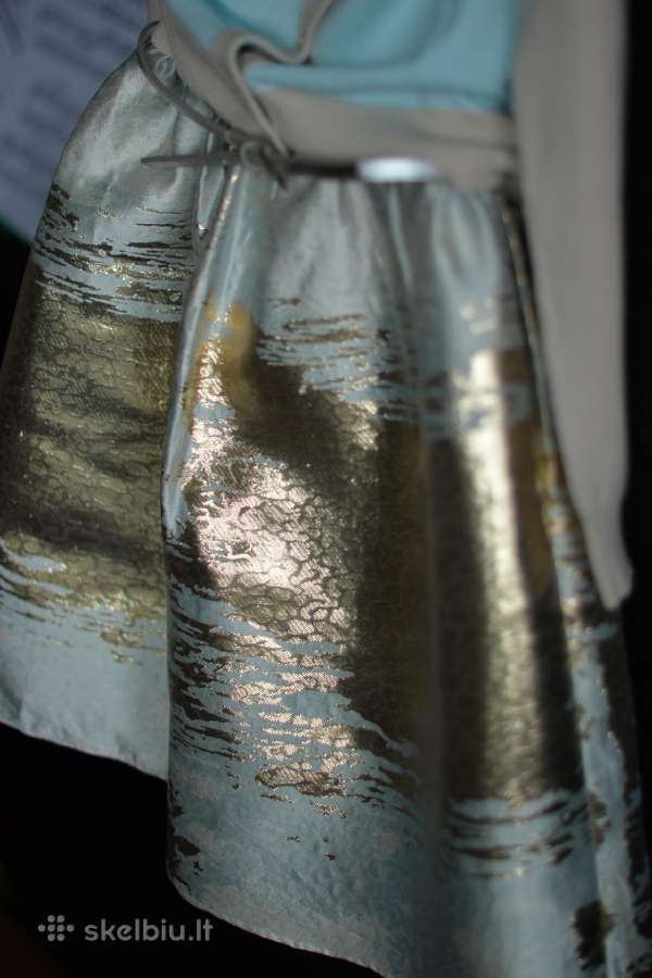 Us Angels Cap Sleeve Metallic Brocade Dress 12m. - nuotraukos Nr. 4