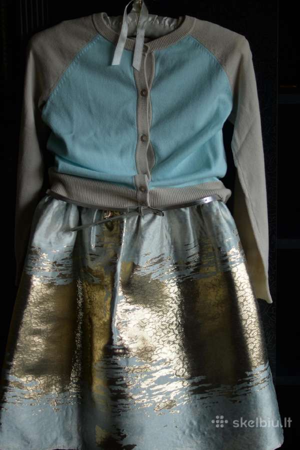 Us Angels Cap Sleeve Metallic Brocade Dress 12m. - nuotraukos Nr. 5