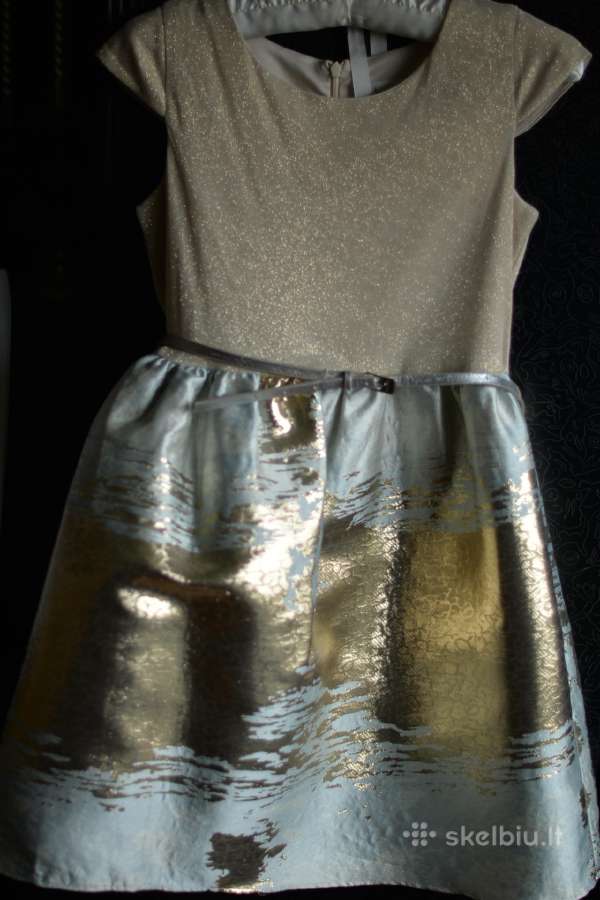 Us Angels Cap Sleeve Metallic Brocade Dress 12m. - nuotraukos Nr. 6
