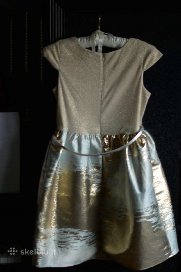 Us Angels Cap Sleeve Metallic Brocade Dress 12m. - nuotraukos Nr. 12