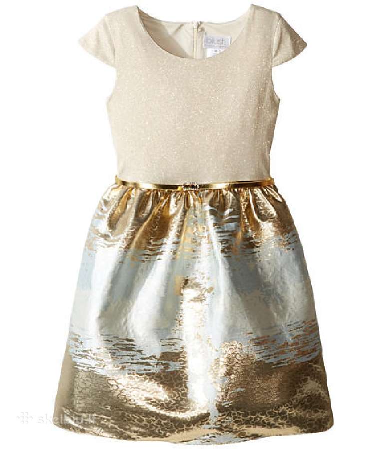 Us Angels Cap Sleeve Metallic Brocade Dress 12m.