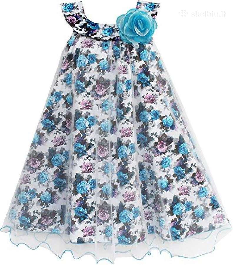 Girls Dress Tulle Overlay Flower Detailing 10-11m.