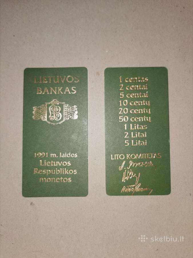 1991m bankinio komplektuko aprašymas