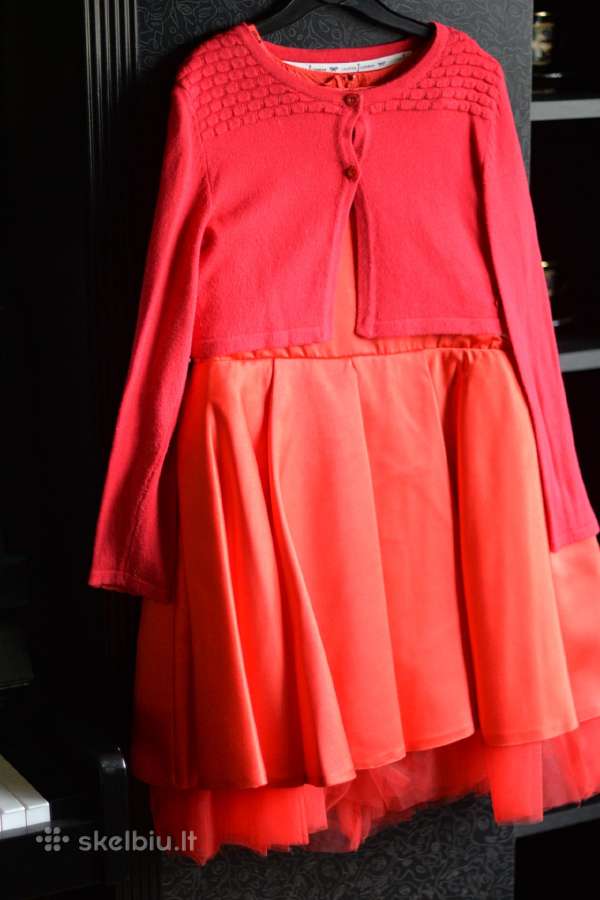 By Jasper Conran Kids Girls Red Textured Dress - nuotraukos Nr. 4