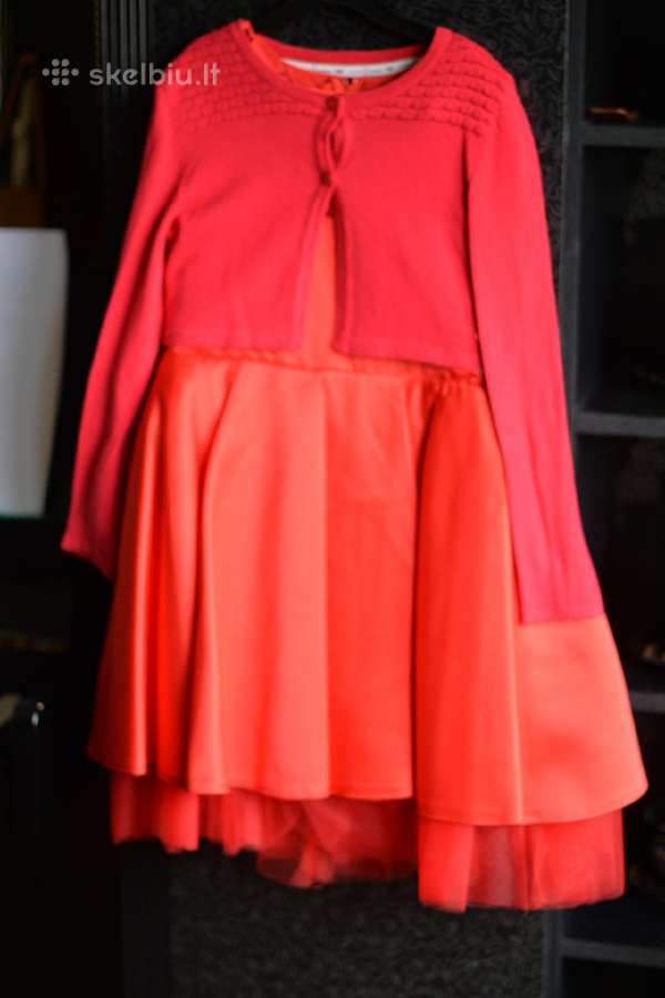 By Jasper Conran Kids Girls Red Textured Dress - nuotraukos Nr. 5