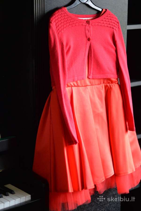 By Jasper Conran Kids Girls Red Textured Dress - nuotraukos Nr. 11