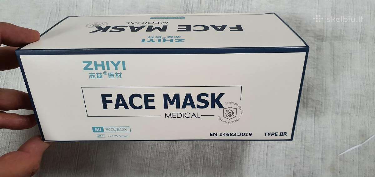 Medicininės kaukes Type2r Bfe99,7 En14683,CE,tuv