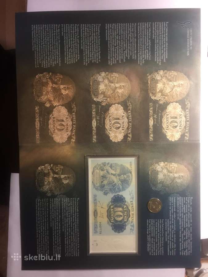 10 kronų banknotas 2008m ir moneta 1 krona 2008m - nuotraukos Nr. 2