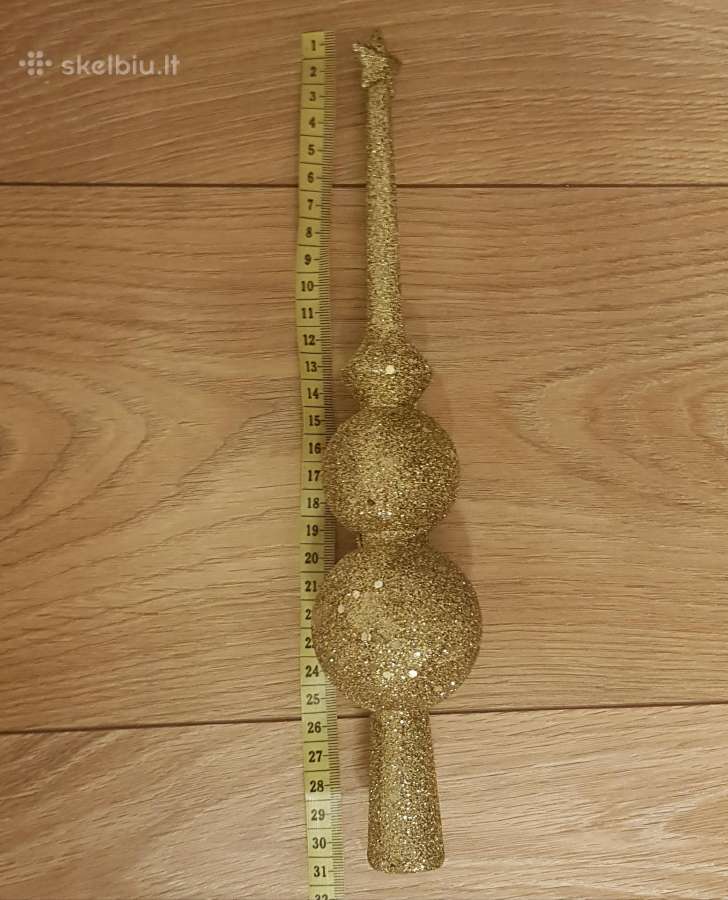Eglutės viršūnė auksinė, blizgi - nuotraukos Nr. 2