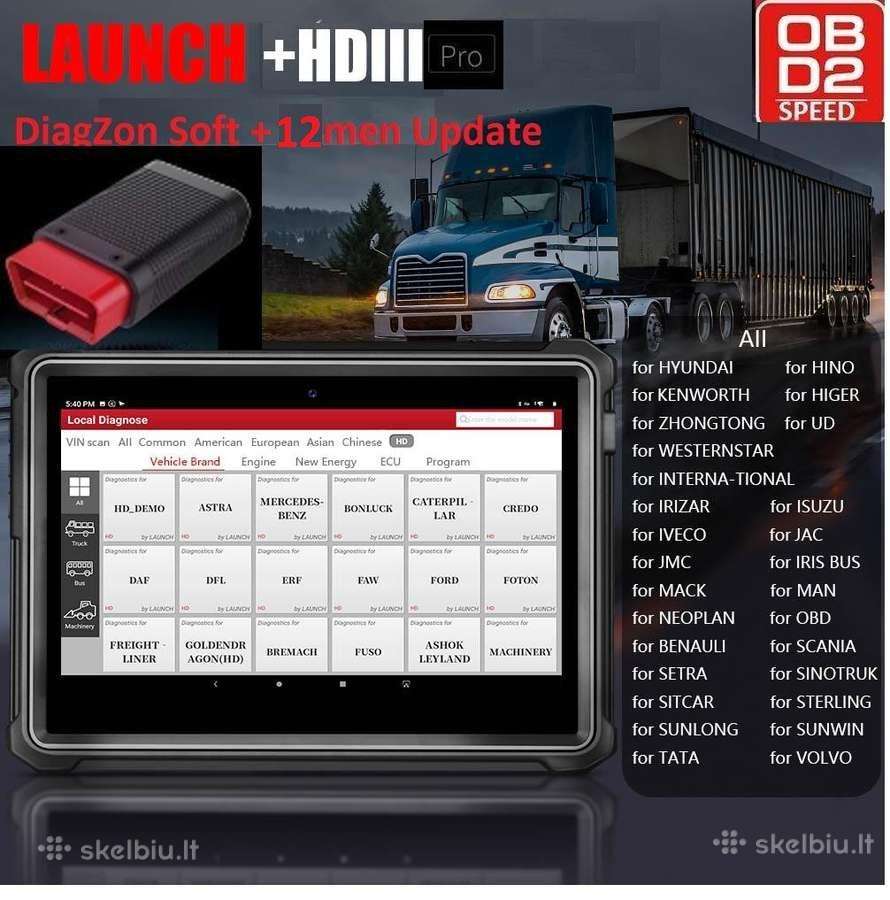 Launch x431 Easydiag 4.0 (Thinkdiag) Sunkvežimis Skelbiu.lt
