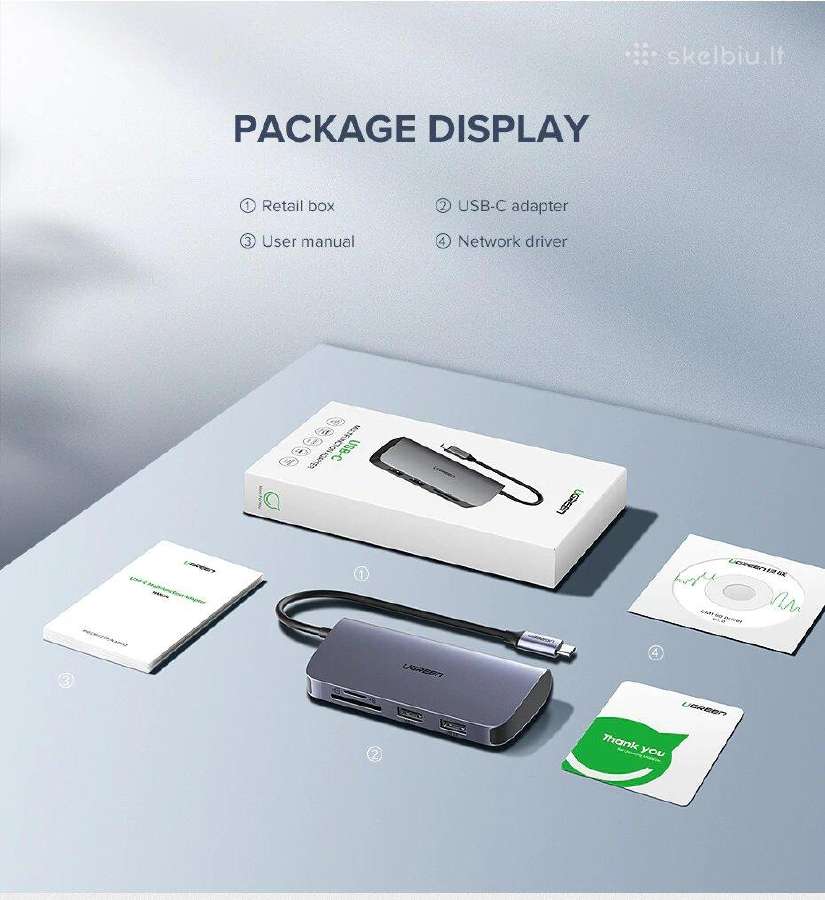 Usb adapteris Ugreen 10 in 1 - nuotraukos Nr. 11