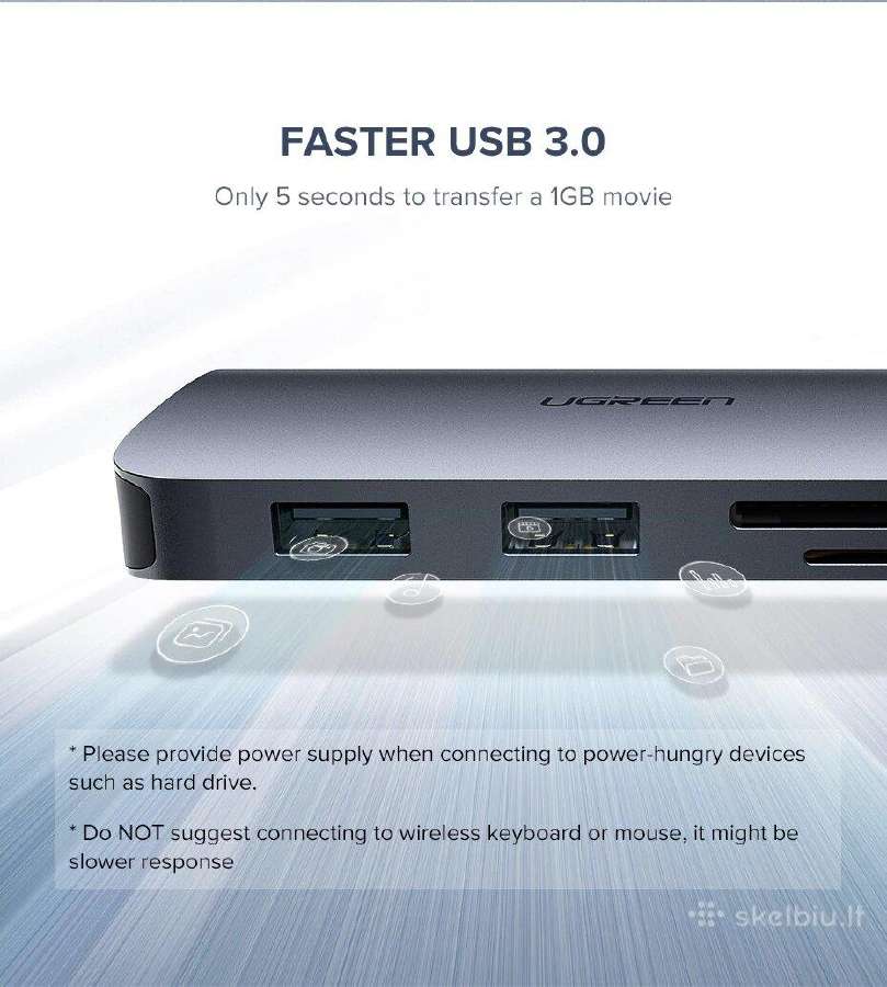 Usb adapteris Ugreen 10 in 1 - nuotraukos Nr. 6