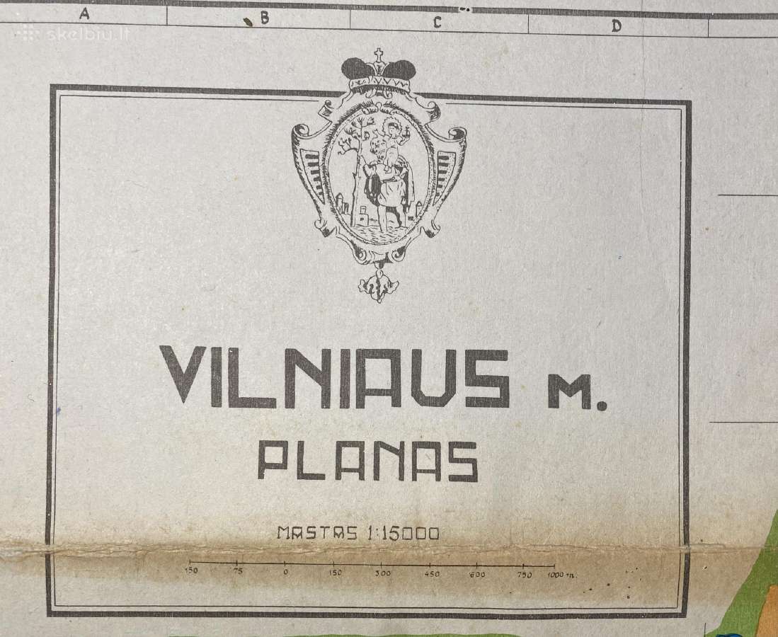 Prieškarinis Vilniaus miesto planas žemėlapis 1937 - nuotraukos Nr. 2