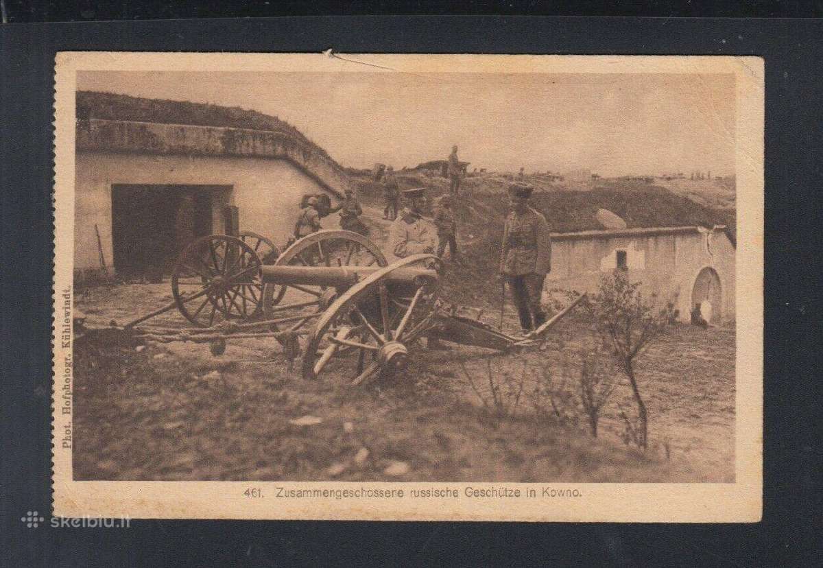 Lietuva 1916 m. Rusu kariai prie patrankos Kaune
