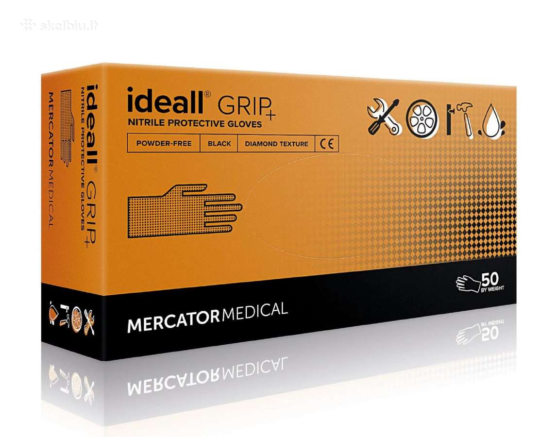 Nitrilinės pirštinės Ideall Grip+ L, XL, XXL - nuotraukos Nr. 2