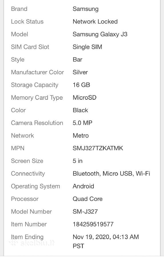 Samsung Galaxy J3 Prime Sm-j327t - nuotraukos Nr. 6