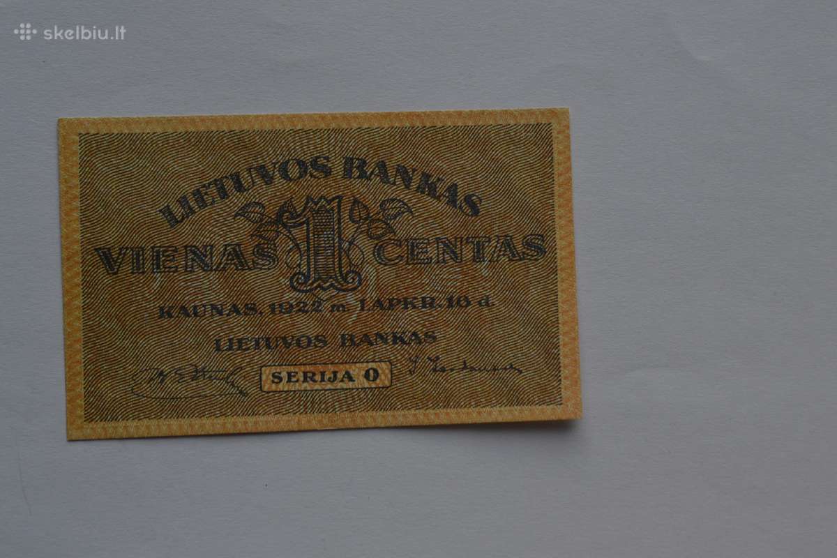1 centas 1922 m.