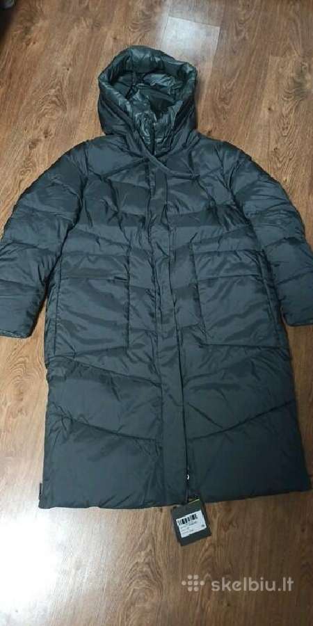 Chaki spalvos ilga žieminė striukė paltas (XL-XXL)