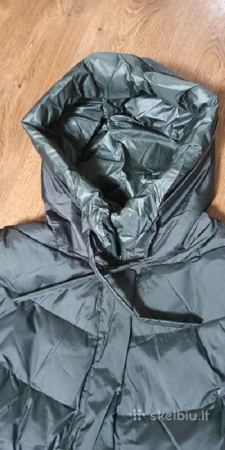 Chaki spalvos ilga žieminė striukė paltas (XL-XXL) - nuotraukos Nr. 6