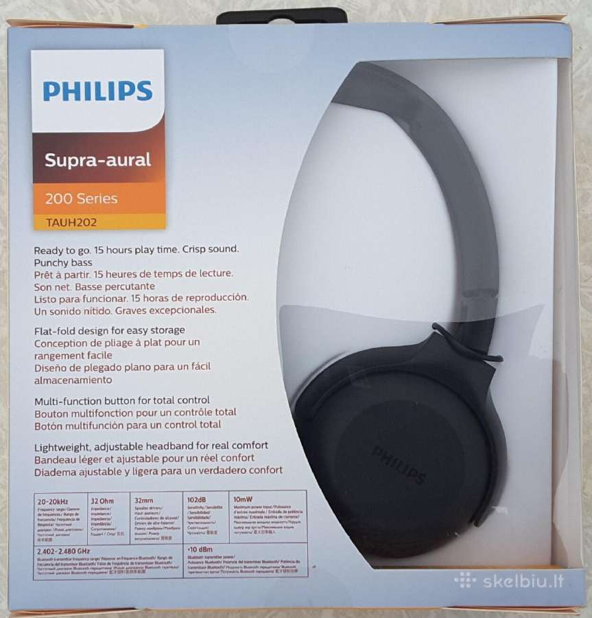 Ausinės belaidės Philips Tauh202bk, naujos - nuotraukos Nr. 7