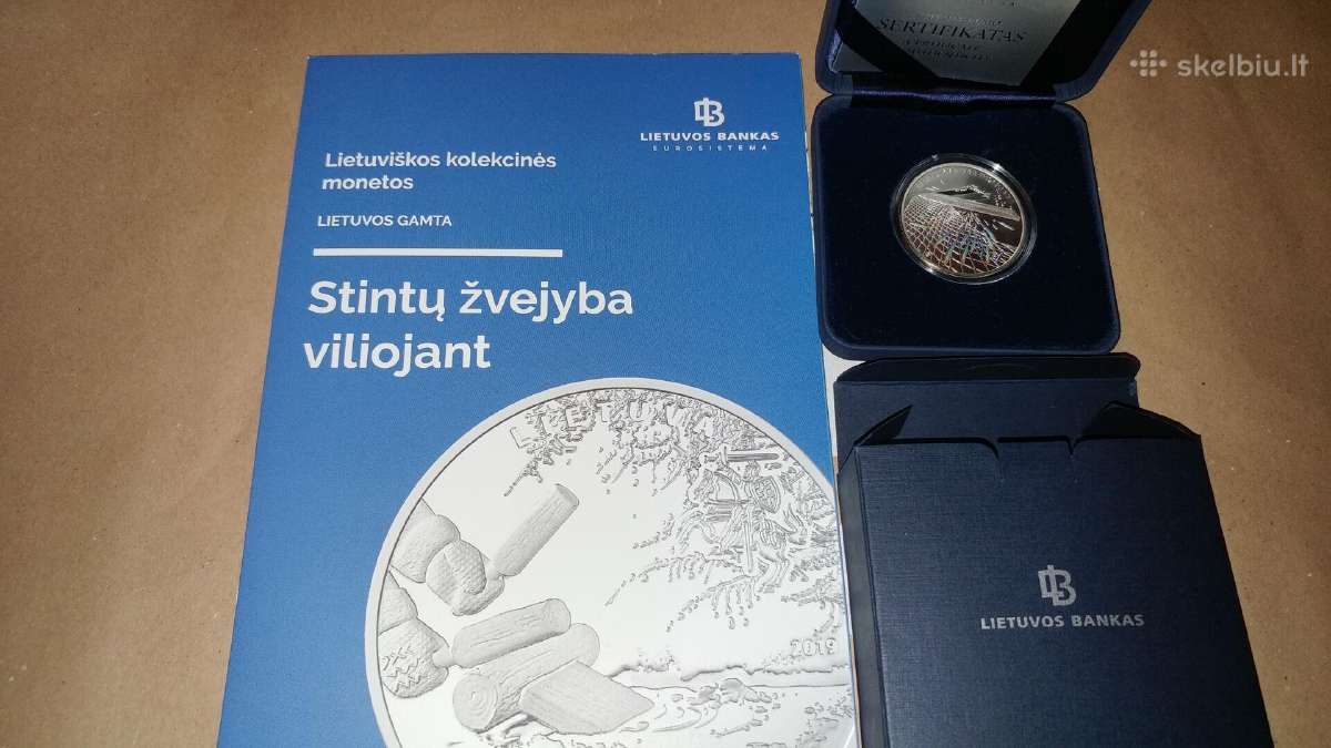 10 eurų moneta - stintų žvejyba viliojant