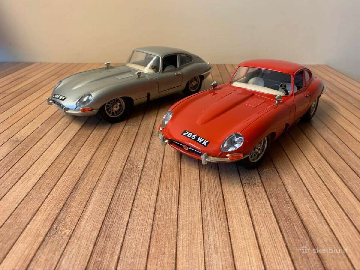 Jaguar E type modeliai 1/18 modeliukai