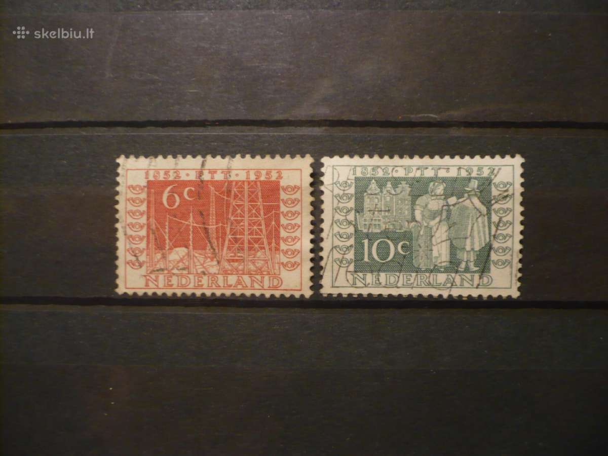 1952 m. 100-osios pirmojo Olandijos pašto ženklo