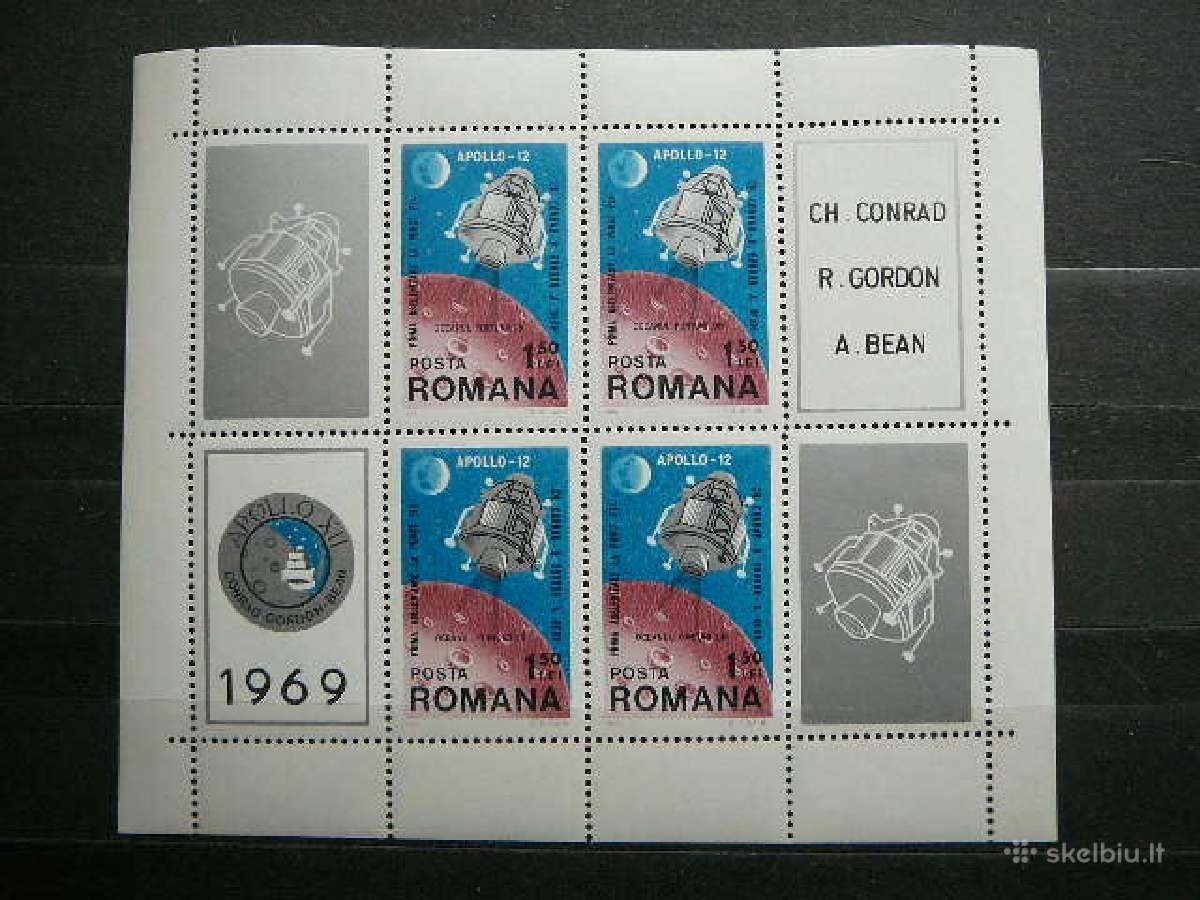 Kosmosas Apollo12 Rumunija 1969 Mnh alb2809