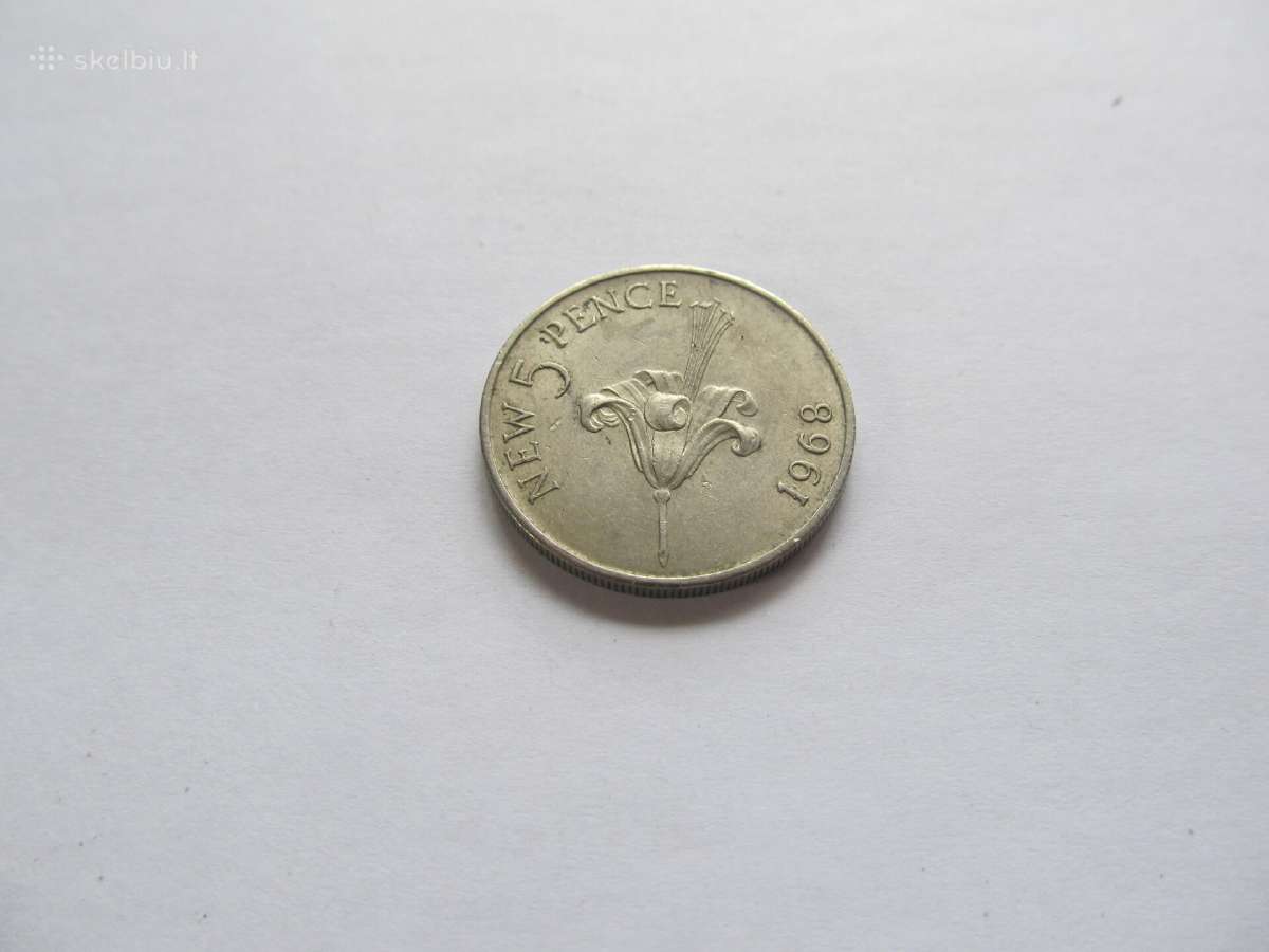 5 nev pence , Gernsis , 1968 - nuotraukos Nr. 2