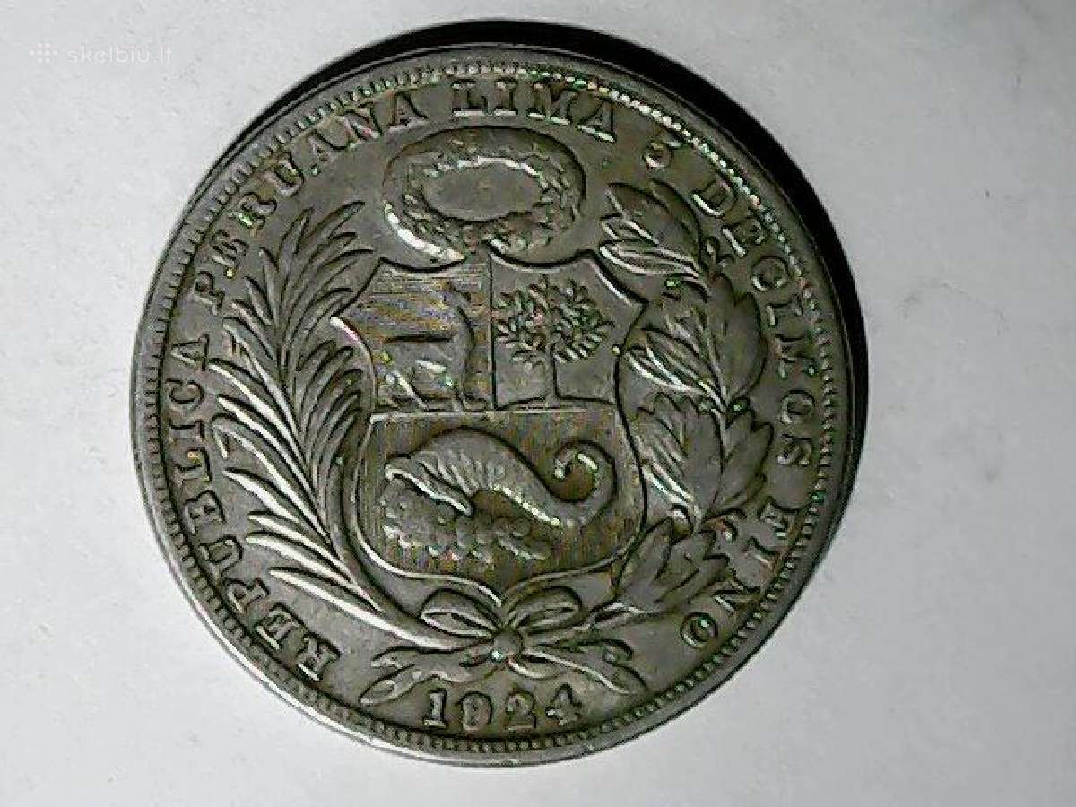 Peru 1 solis, 1924 - nuotraukos Nr. 2