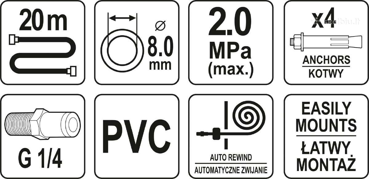 Suspausto oro žarna su automatine rite 20m - nuotraukos Nr. 3