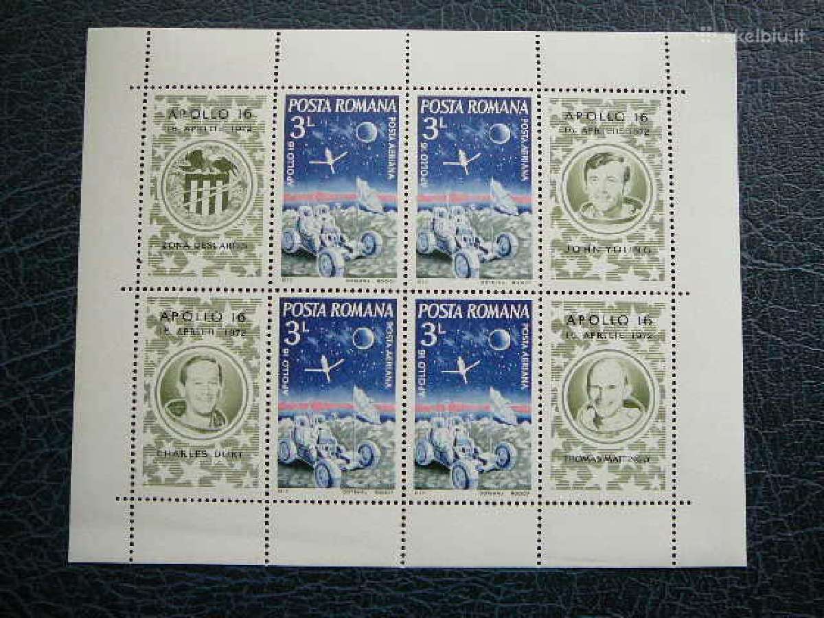 Kosmosas Apollo16 Rumunija 1972 Mnh alb3022