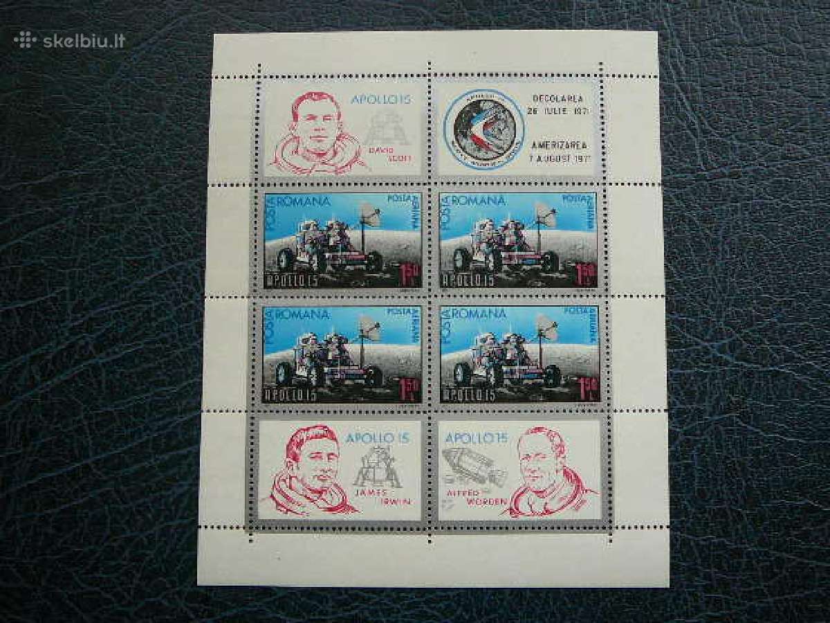 Kosmosas Apollo15 Rumunija 1971 Mnh alb2969