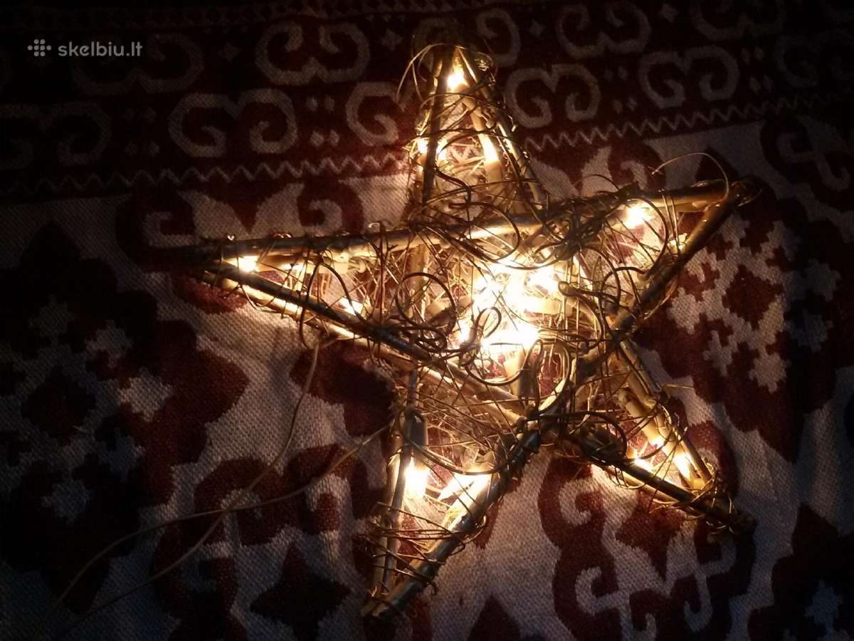 Kalėdų žvaigždė 40x40x5dėganti,elektra tikras medi - nuotraukos Nr. 9