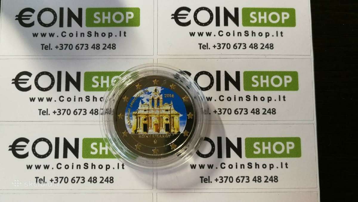 Spalvotos euro monetos kapsulėse